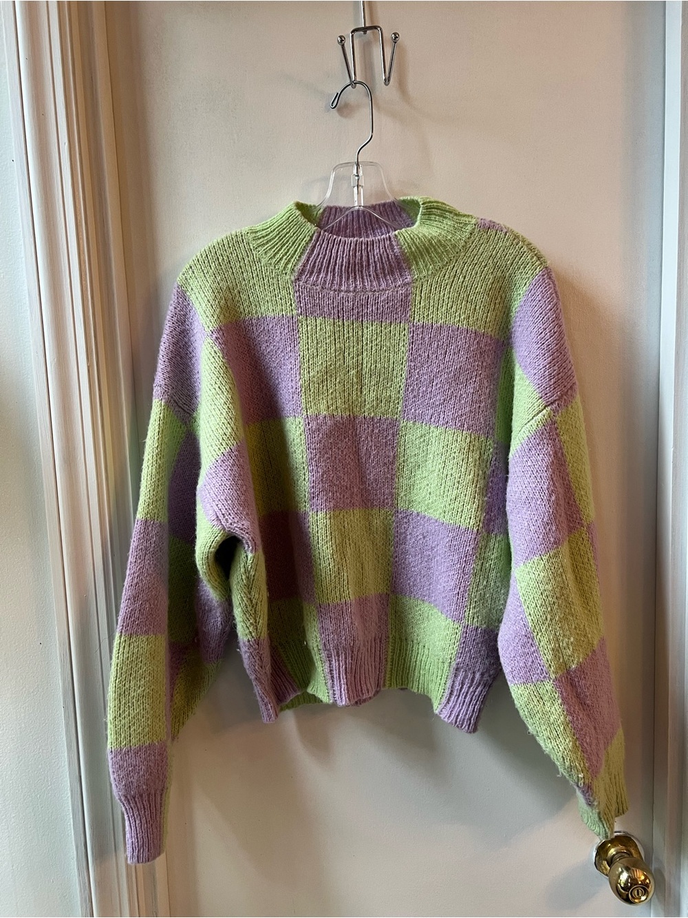 STINE GOYA Adonis Mock Neck Alpaca Sweater in Lavender and Fog - Picture 3 of 8